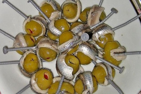 Foto de la receta de aceitunas con anchoas Foto de la receta de aceitunas con anchoas