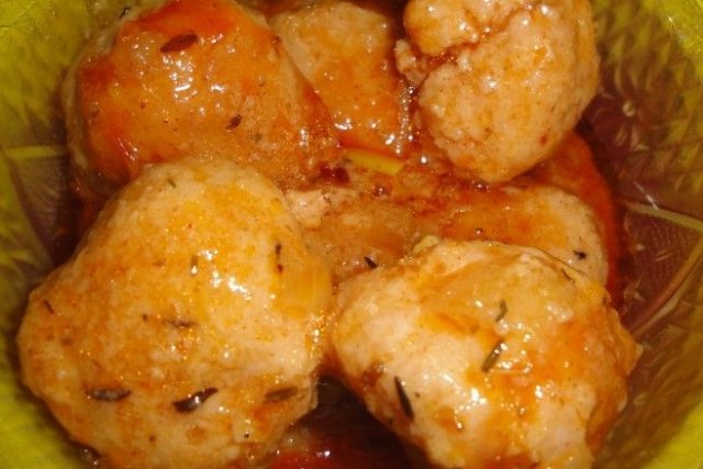 Foto de la receta de albóndigas de pollo con tomate Receta de albóndigas de pollo con tomate