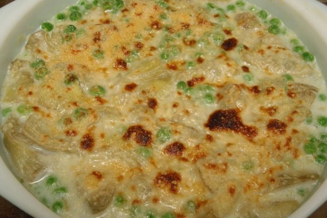Foto de la receta de alcachofas gratinadas Receta de alcachofas gratinadas