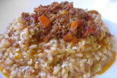 Foto de la receta de arroz a la boloñesa Receta de arroz a la boloñesa
