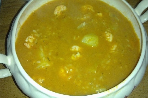 Foto de la receta de arroz caldoso con langostinos Receta de arroz caldoso con langostinos