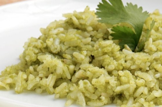 Foto de la receta de arroz verde con poblano Receta de arroz verde con poblano