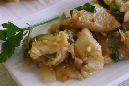 Foto de la receta de bacalao salteado Receta de bacalao salteado