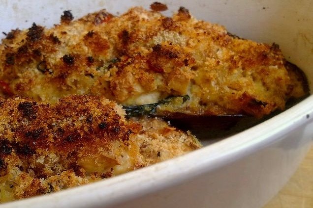 Foto de la receta de berenjena rellena Receta de berenjena rellena