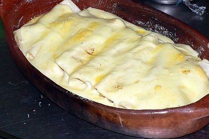 Foto de la receta de canelones con bechamel Receta de canelones con bechamel