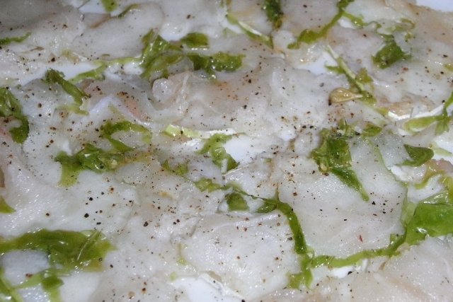 Foto de la receta de carpaccio de bacalao Receta de carpaccio de bacalao