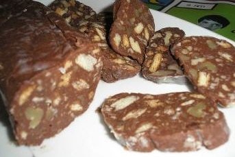 Receta de chorizo de chocolate y frutos secos, sin azúcar