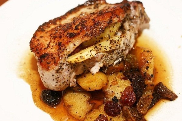Foto de la receta de chuletas de cerdo con piña Receta de chuletas de cerdo con piña
