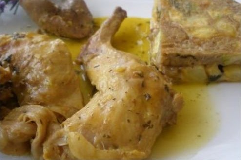 Foto de la receta de conejo al ajillo Receta de conejo al ajillo