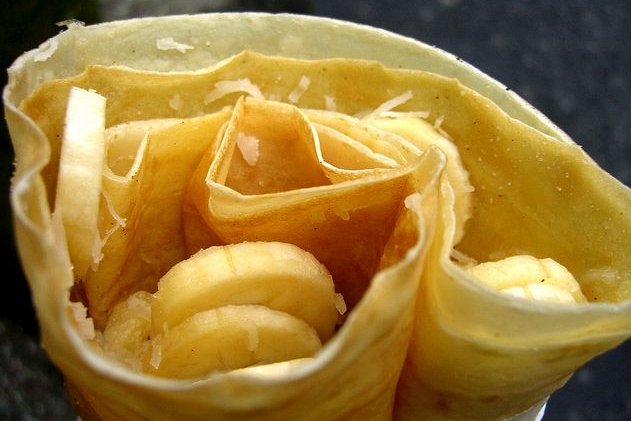 Foto de la receta de crepes con chocolate y plátano Receta de crepes con chocolate y plátano