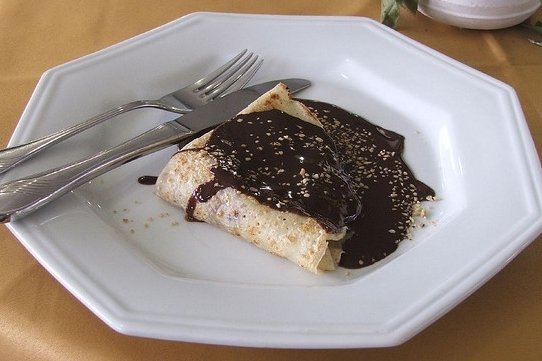 Foto de la receta de crepes con chocolate Receta de crepes con chocolate