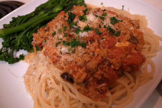 Foto de la receta de espagueti a la boloñesa Receta de espagueti a la boloñesa