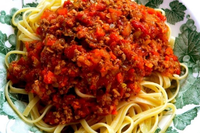 Foto de la receta de espagueti boloñesa Receta de espagueti boloñesa