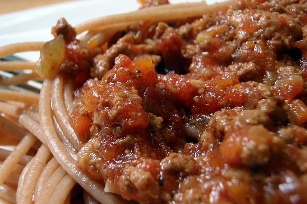 Foto de la receta de espaguetis con carne picada y tomate Receta de espaguetis con carne picada y tomate