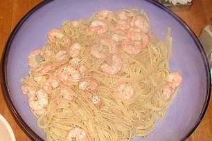 Foto de la receta de espaguetis con gambas al ajillo Receta de espaguetis con gambas al ajillo