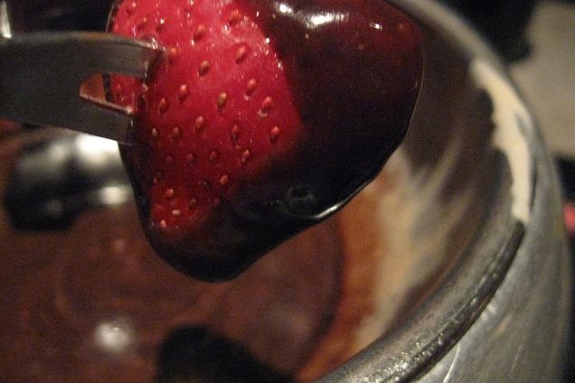 Foto de la receta de fondue de chocolate Receta de fondue de chocolate