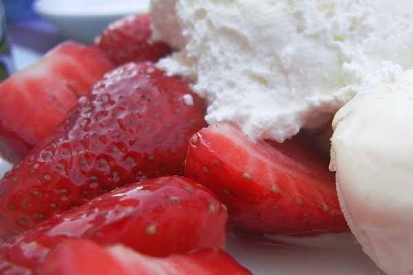 Foto de la receta de fresas con crema Receta de fresas con crema