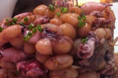 Foto de la receta de judías blancas con pulpo Receta de judías blancas con pulpo