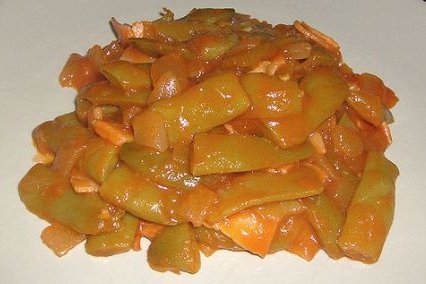 Foto de la receta de judías verdes con jamón Receta de judías verdes con jamón