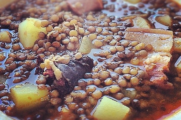 Foto de la receta de lentejas con morcilla Receta de lentejas con morcilla