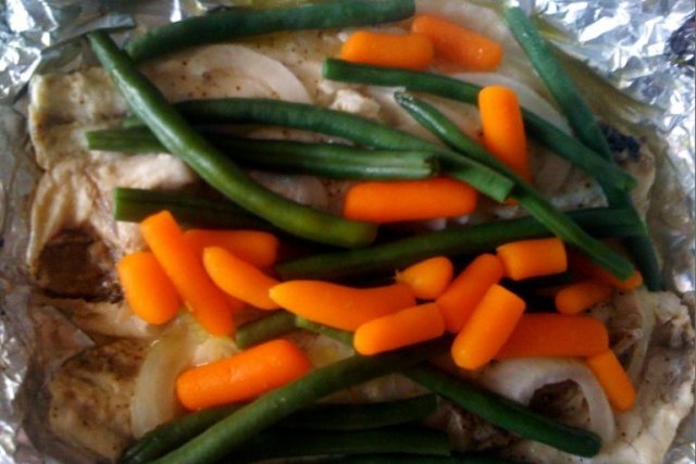 Foto de la receta de lubina en papillote Receta de lubina en papillote