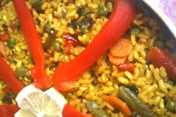 Foto de la receta de paella de verduras Receta de paella de verduras