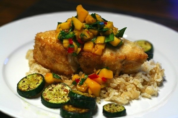 Foto de la receta de pescado frito con verduras Receta de pescado frito con verduras