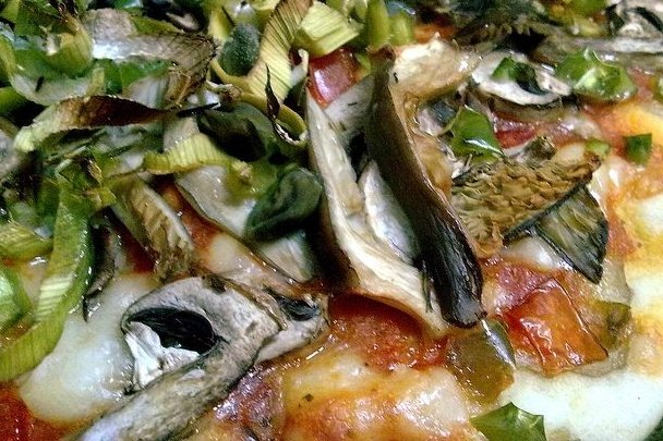Foto de la receta de pizza con champiñones Receta de pizza con champiñones