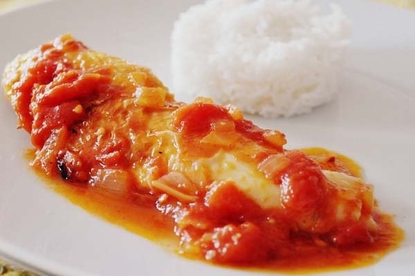 Foto de la receta de pollo frito con tomate Receta de pollo frito con tomate
