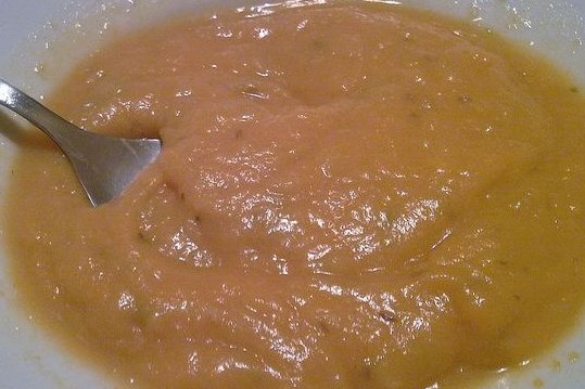 Foto de la receta de puré de calabaza con nata Receta de puré de calabaza con nata