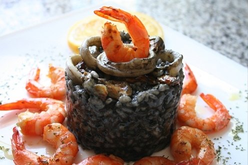 Foto de la receta de risotto de arroz negro Receta de risotto de arroz negro