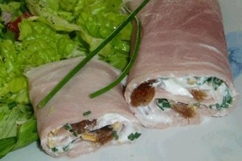 Foto de la receta de rollitos de jamón Receta de rollitos de jamón