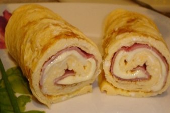 Foto de la receta de rollitos de tortilla y jamón Receta de rollitos de tortilla y jamón