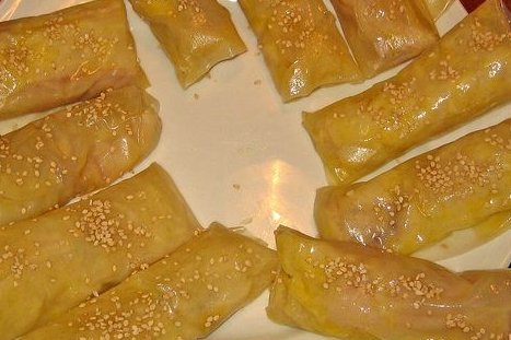 Foto de la receta de saquitos crujientes marisco Receta de saquitos crujientes marisco
