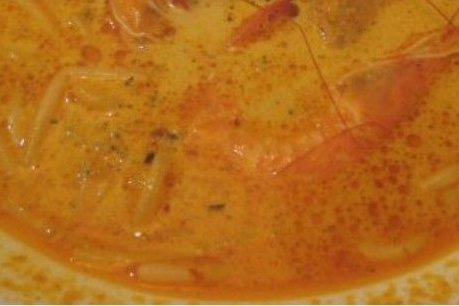 Foto de la receta de sopa de fideos con gambas Receta de sopa de fideos con gambas
