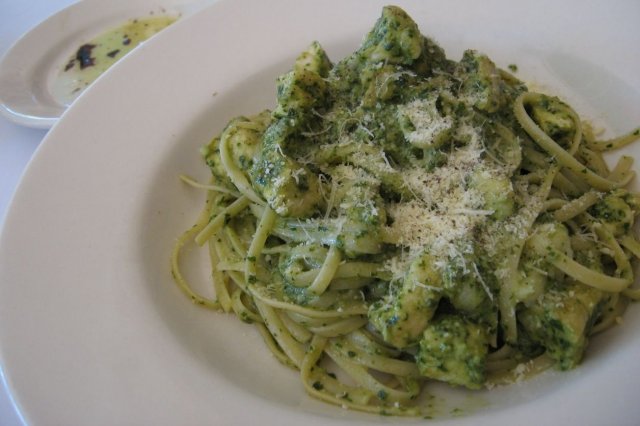 Foto de la receta de tallarines al pesto Receta de tallarines al pesto