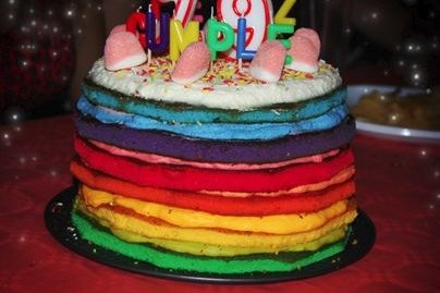 Foto de la receta de tarta arcoiris Receta de tarta arcoiris