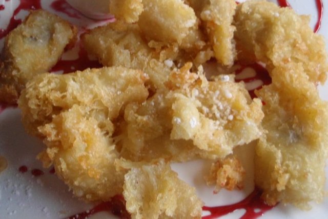 Foto de la receta de tempura de plátano Receta de tempura de plátano