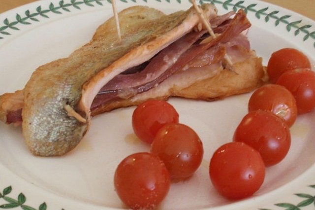 Foto de la receta de trucha a la navarra Receta de trucha a la navarra