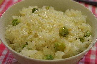Receta de arroz blanco con guisantes