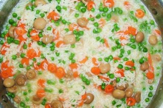 Receta de arroz con champiñones y zanahorias
