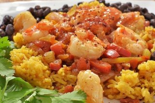 Receta de arroz con gambas y bacon