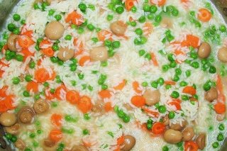 Receta de arroz con guisantes y zanahorias