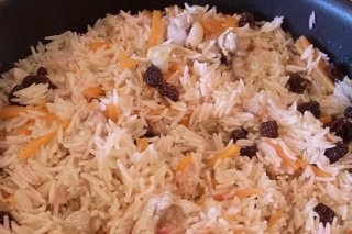Receta de arroz con pasas y zanahoria