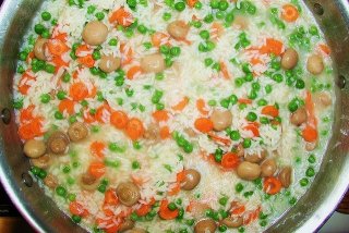 Receta de arroz con zanahoria y champiñones