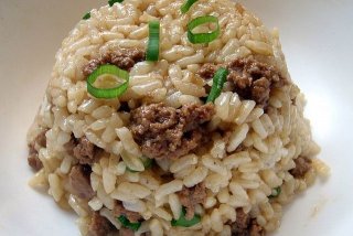 Receta de arroz salteado con carne