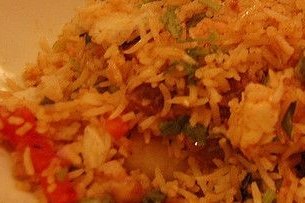 Receta de arroz salteado con guisantes y pimientos