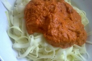 Receta de calabacín con pasta de tomate