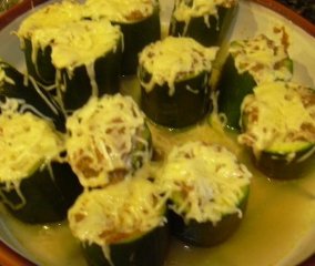 Receta de calabacines rellenos de pollo