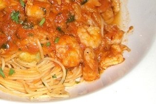 Receta de camarones con espaguetis